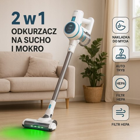 Odkurzacz 2W1 Bezprzewodowy, 114 Min Led, Automatyczny Czujnik, Filtr Hepa