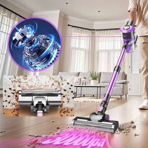 Odkurzacz Bezprzewodowy 400W/30Kpa Led 55Min Bezworkowy 1,2L Pojemność