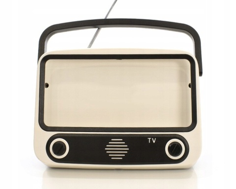 Retro Bezprzewodowy Głośnik z Radiem, Powerbankiem i Stojakiem na Telefon