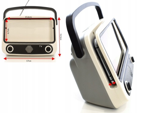 Retro Bezprzewodowy Głośnik z Radiem, Powerbankiem i Stojakiem na Telefon