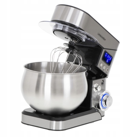 Robot kuchenny planetarny Mesko 2000W z LCD 5L - haki, mieszadła, trzepaczka