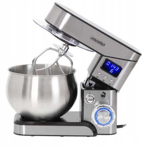 Robot kuchenny planetarny Mesko 2000W z LCD 5L - haki, mieszadła, trzepaczka