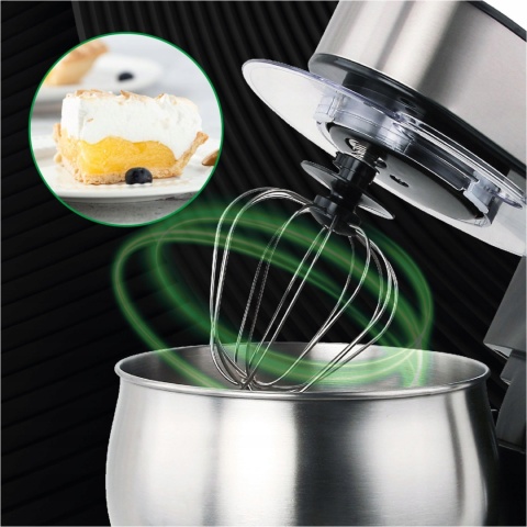 Robot kuchenny planetarny Mesko 2000W z LCD 5L - haki, mieszadła, trzepaczka