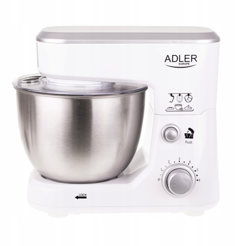 Robot planetarny Adler 4216, 1000W, 6 prędkości, 4L misa, 3 mieszadła
