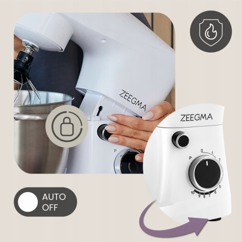 Robot planetarny Zeegma Planeet Easy 15w1 1500W 5,2L Biały