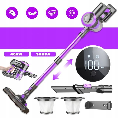 Odkurzacz Pionowy 4W1 Led 400W 30000Pa, 55 Min Bateria, Do Podłóg I Dywanów