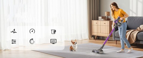 Odkurzacz Pionowy 4W1 Led 400W 30000Pa, 55 Min Bateria, Do Podłóg I Dywanów