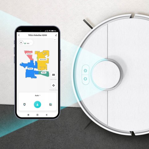 Tesla Robostar Iq550 2W1 Odkurzacz/Mopujący Nawigacja Laserowa Hepa H13
