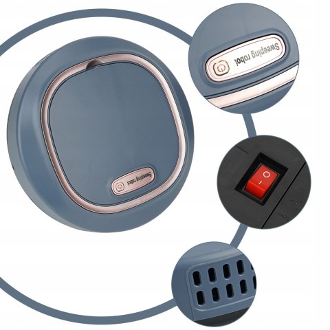 Automatyczny Robot Sprzątający 3W1 Usb Odkurzanie, Zamiatanie, Mycie 60Min