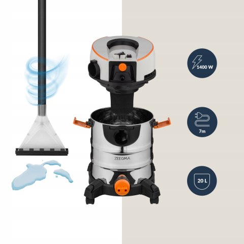 Odkurzacz Piorący Zonder Pro Aqua 1400W 2W1 Czyszczenie Dywanów Tapicerki