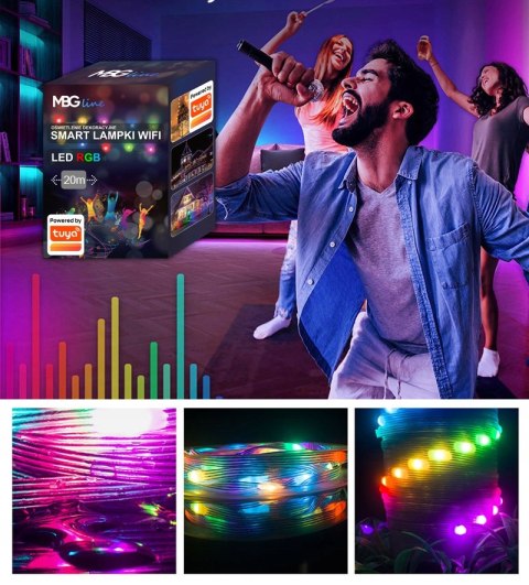 Inteligentne Lampki Choinkowe Led Wifi 20M Multikolor Tuya Smart 200Szt