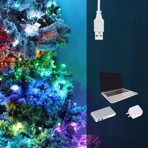 Inteligentne Lampki Choinkowe Led Wifi 20M Multikolor Tuya Smart 200Szt