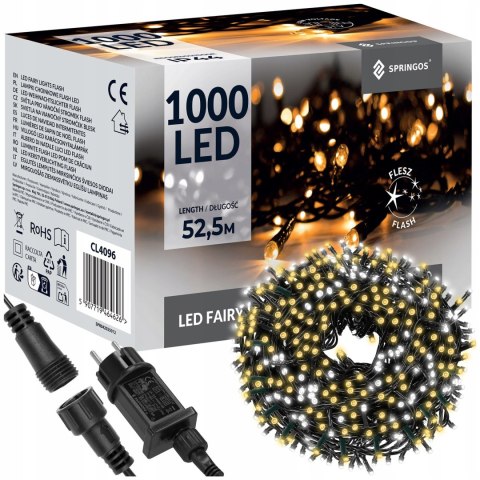 Lampki Choinkowe 1K Led 52M Ip44 - Oszczędność Energii, Bezpieczny Zasilacz