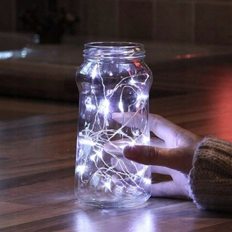 Lampki Choinkowe Led 100 Diod 10M Drucik Na Baterie Biały Zimny Girlanda