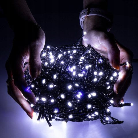 Lampki Choinkowe Led 300 Flash Niebiesko-Biały 17,5M Zewnętrzne Na Prąd