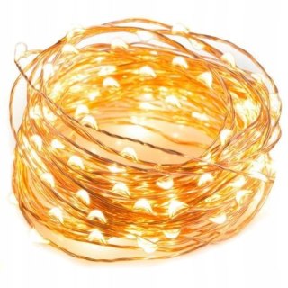 Lampki Led 30 Led Białe Ciepłe Na Baterie 3M Drutik Srebrny Na Choinkę