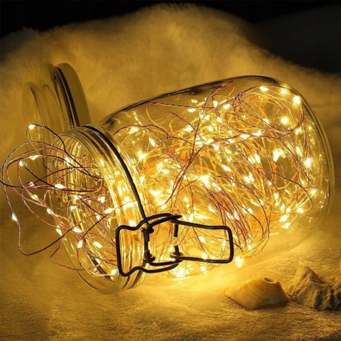 Lampki Led 5M 50 Led Na Baterie, Ciepłe Białe - Do Dekoracji Wnętrz/Zew