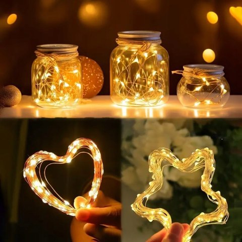 Lampki Led Drucik 10M 100 Led Ciepły Biały Na Baterie - Wnętrzna/Zewnętrzna