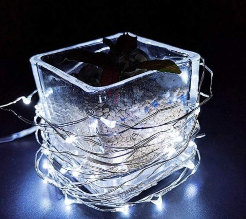 Lampki Led Na Choinkę 2M Zimne Bateryjne 20 Szt - Na Stroiki I Kwiaty