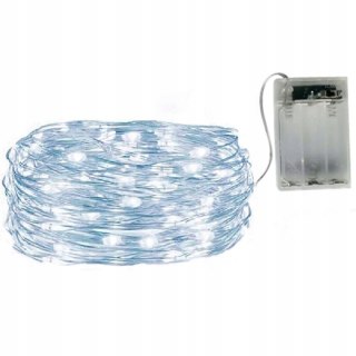 Lampki Na Baterie 50 Led 5M Zimne Białe Na Stroiki, Wianki I Choinkę