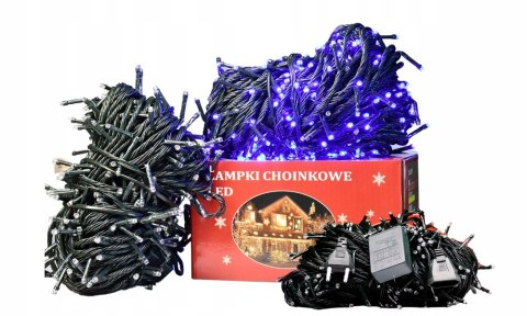 Lampki Świąteczne 300 Led Niebieskie Na Choinkę Mocne - Wew I Zew, 8 Trybów
