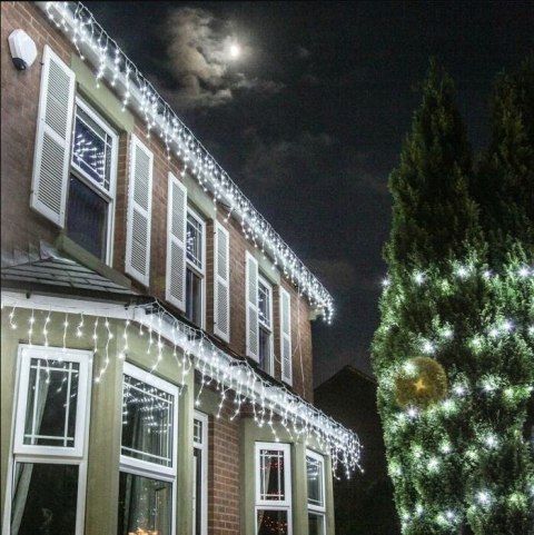 Sople Zewnętrzne 500 Led 19,5M Ip44 Białe Zimne 3 Długości - Miedziane