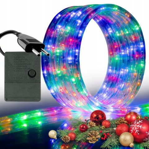Wąż Świetlny Led 10M Wielokolorowy Zewnętrzny 8 Trybów + Programator Ip44