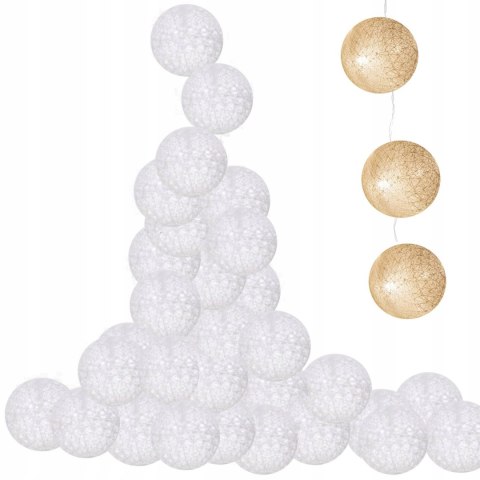 Girlanda Led Cotton Balls 30 Kul Na Baterie 6,1 M Springos Ciepła Biel