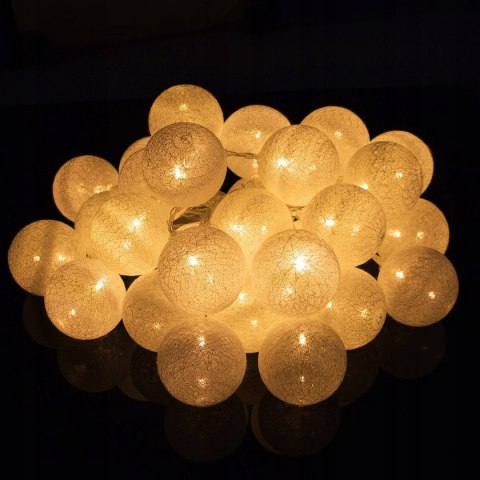 Girlanda Led Cotton Balls 30 Kul Na Baterie 6,1 M Springos Ciepła Biel