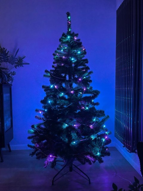 Inteligentne Lampki Choinkowe 200Led Rgb Ic 20M Z Pilotem Ir I Bluetooth