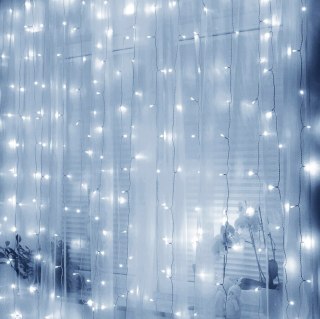 Kurtyna Led 3X3m 300 Led Usb Z Pilotem 8 Trybów - Zimny Biały Springos