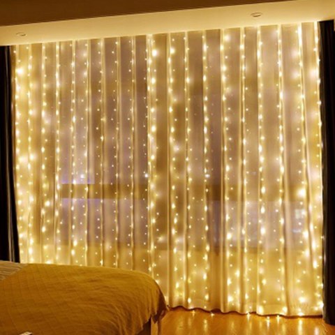 Kurtyna Led 300 Ledowa 3X3m Usb 2700K Biały Ciepły, Pilot Do 10M Sterowania