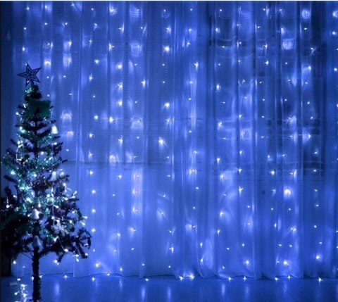 Kurtyna Świąteczna Led 3X3m 300 Micro Lampki Usb, 8 Trybów, Timera, Zimne