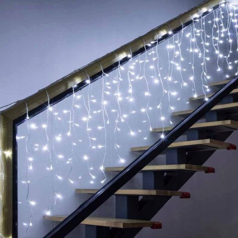 Kurtyna Świetlna 300 Led Ip44 Biały Zimny 12M, Do Elewacji Z 8 Trybami