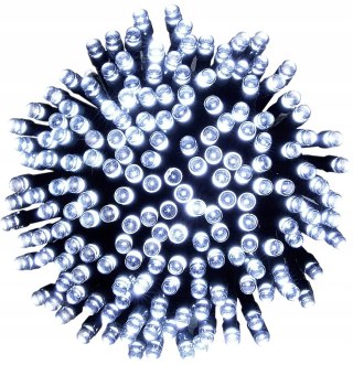 Lampiki Choinkowe 300 Led Zimno Białe 21M 8 Trybów Wodoodporne Przedłużka