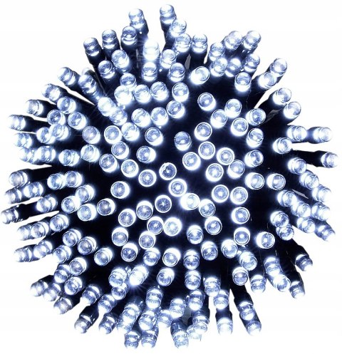 Lampiki Choinkowe 300 Led Zimno Białe 21M 8 Trybów Wodoodporne Przedłużka