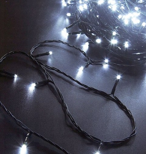 Lampiki Choinkowe 300 Led Zimno Białe 21M 8 Trybów Wodoodporne Przedłużka