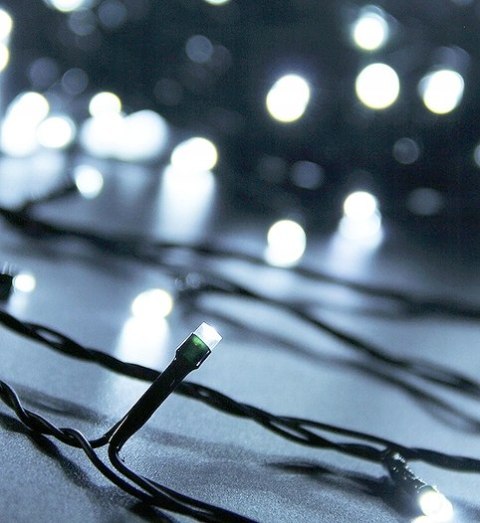 Lampiki Choinkowe 300 Led Zimno Białe 21M 8 Trybów Wodoodporne Przedłużka