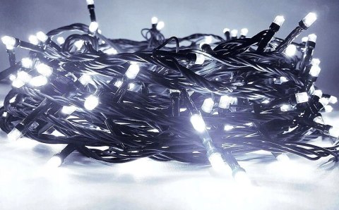 Lampiki Choinkowe 300 Led Zimno Białe 21M 8 Trybów Wodoodporne Przedłużka