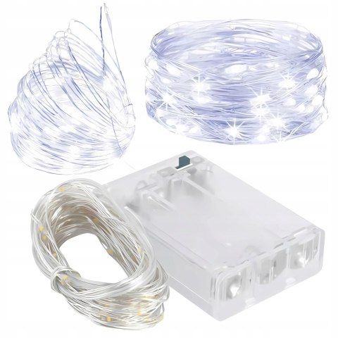Lampiki Led Na Druciku 50 Led Zimny Biały Do Dekoracji Butelek I Lampionów