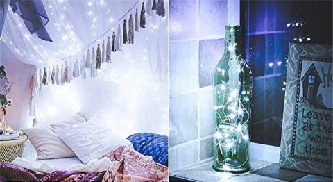 Lampiki Led Na Druciku 50 Led Zimny Biały Do Dekoracji Butelek I Lampionów