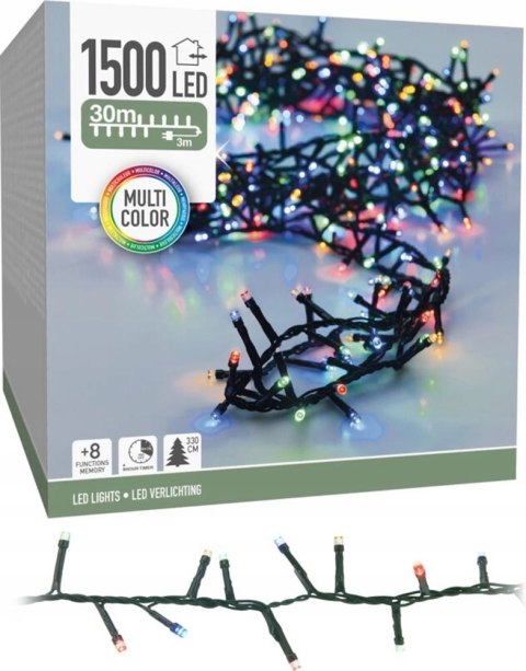 Lampki Choinkowe 1800 Led Multikolor 36M Ip44 Z Timerem I 8 Trybami Na Zima