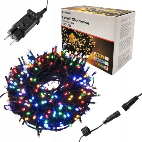 Lampki Choinkowe 500 Led Multikolor 25M+5M Ip44 Do Wewnętrz I Zewnętrz