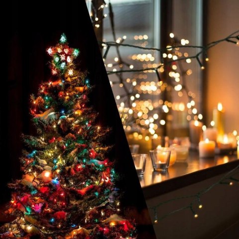 Lampki Choinkowe 600 Led Zewnętrzne Multikolor 30 M Ip44 Zasilanie Sieciowe