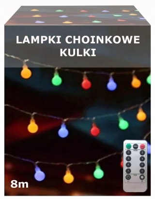 Lampki Choinkowe Led 50 Kulek Na Baterie Z Pilotem 8 Trybów, Wodoodporne