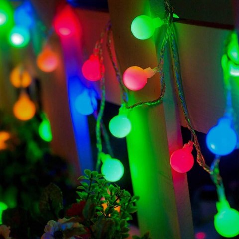 Lampki Choinkowe Led 50 Kulek Na Baterie Z Pilotem 8 Trybów, Wodoodporne