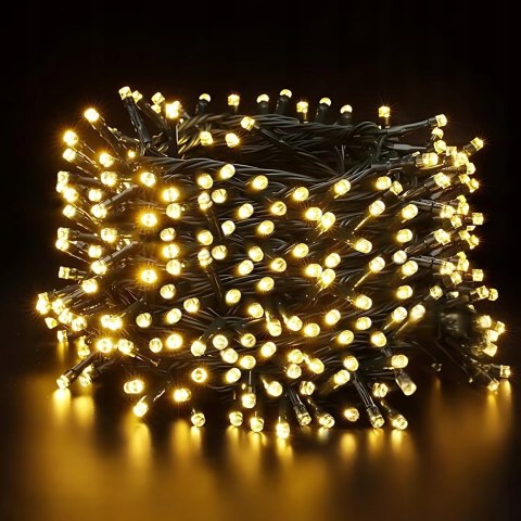 Lampki Choinkowe Led 500 Diod, Ciepły Biały, Mocne - 34M Kabla Wew/Zew