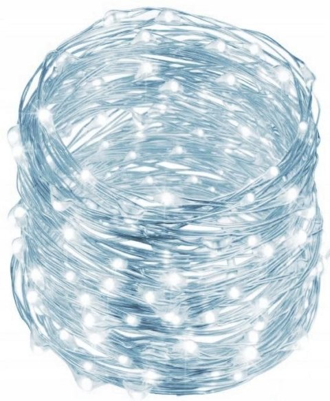 Lampki Led 100 Led Na Druciku Zimny Biały 10M Do Dekoracji Wnętrz I Imprez