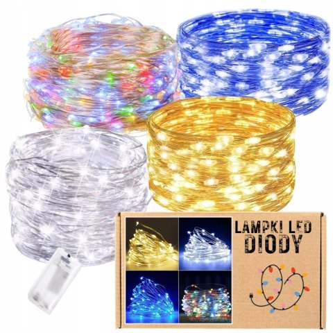 Lampki Led Na Baterie 2M, 20 Diod Choinkowe Zimne - Idealne Do Dekoracji