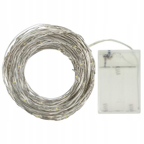 Lampki Led Na Drucie 100 Led 10M Dekoracja Wnętrza Na 3Xaa Zimny Biały